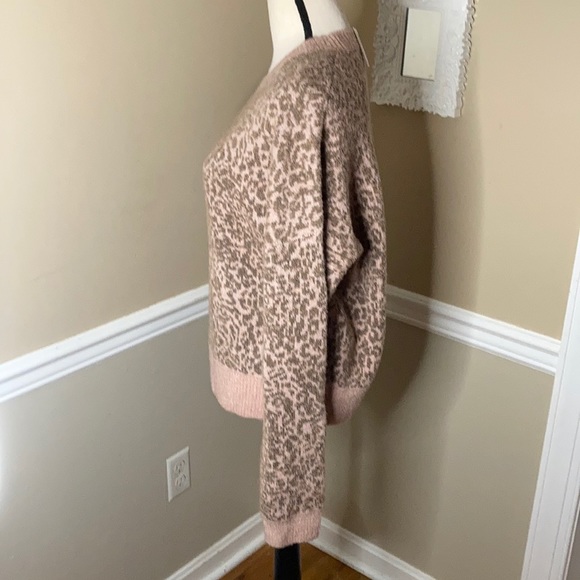 NWT Madewell Leopard Pink Sweater Merino Wool - Picture 6 of 9